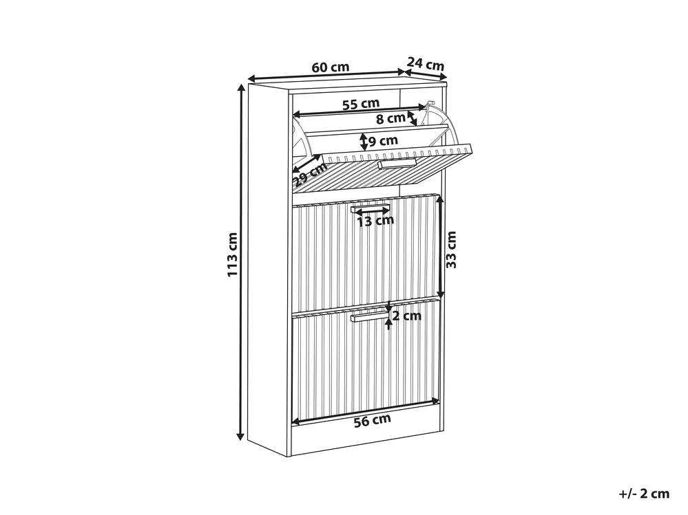 Shoe Storage Cabinet LYNWOOD Light Brown_945397