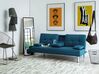 Sofa Bed 3 Seater ROXEN Fabric Blue