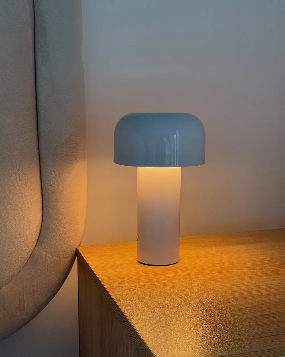 Wireless LED Table Lamp BESOS with Dimmer Metal White_973367