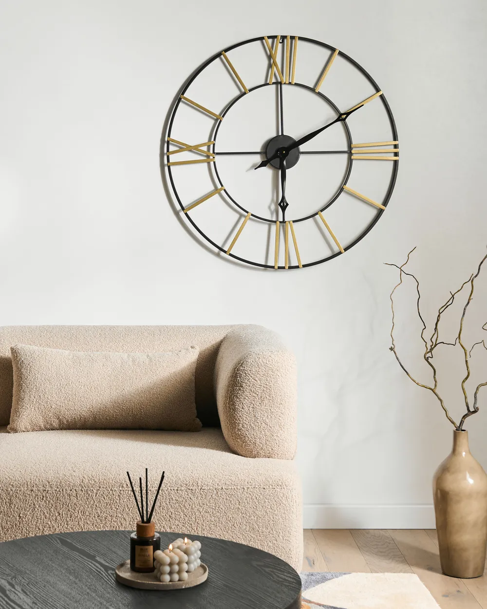 Wall Clock VALSOT 80 cm Metal Gold