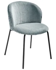 Set of 2 Dining Chairs MILES Corduroy Light Blue_962597
