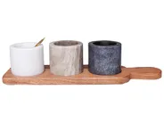 3 Bowl Serving Tray with Teaspoon PATRAS Stone Multicolour_910662