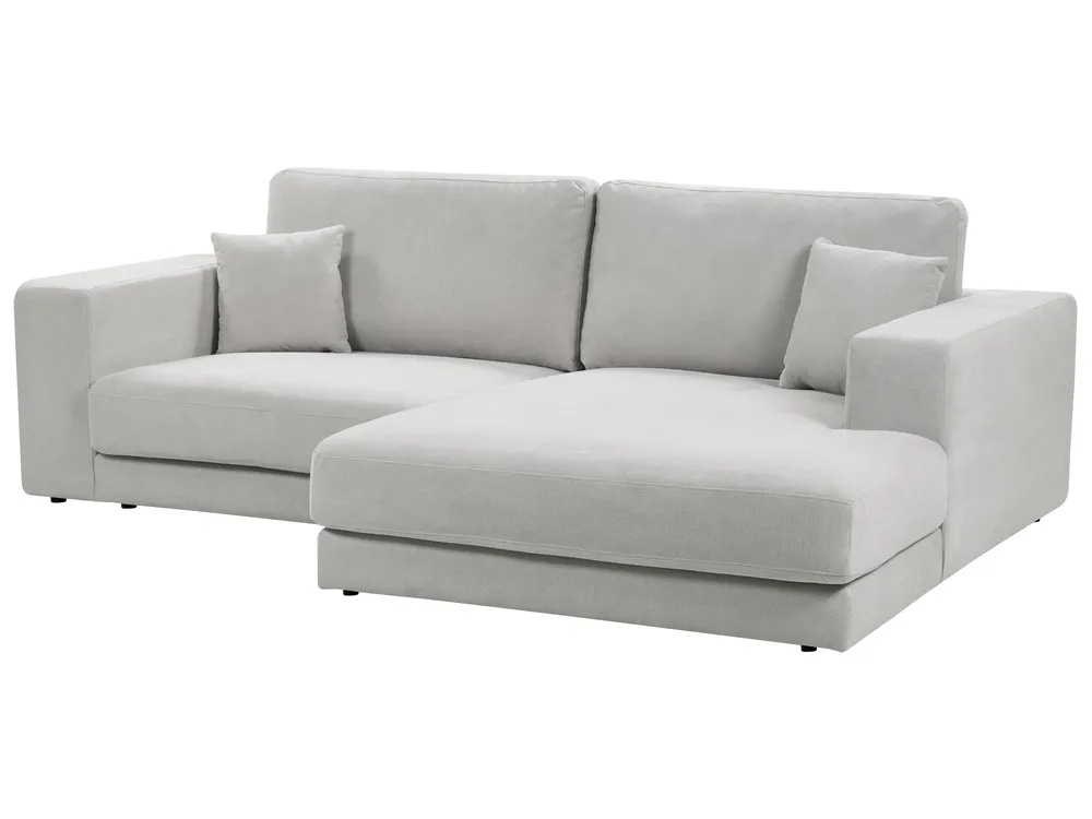 Corner Sofa 3 Seater LOFOTEN Fabric Light Grey Left Hand_900457