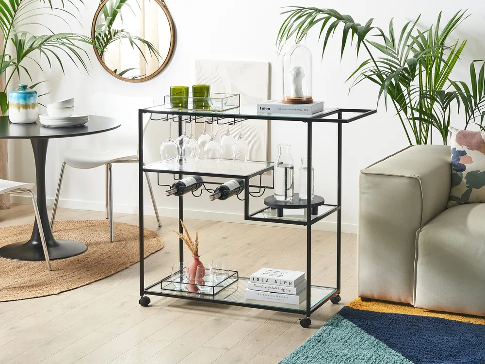 Kitchen Trolley MARCOLA Metal Black