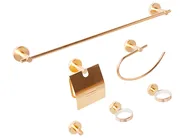 6-Piece Bathroom Hardware Set ZARUMA with Towel Bars and Hooks Gold_989517