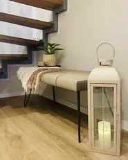 Klädd bänk BETIN Konstläder Sandbeige_933047