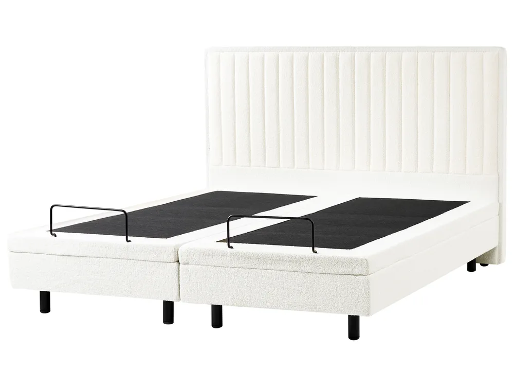 Justerbar säng Bouclé DUKE II 180 x 200 cm Off-White_1026042