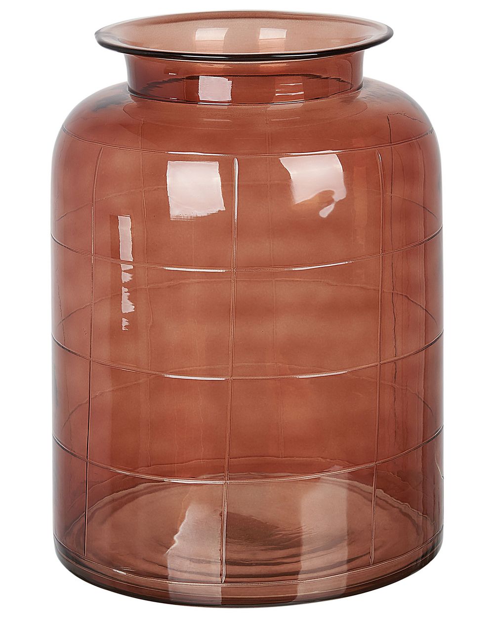Flower Vase VINDALOO 35 cm Glass Golden Brown