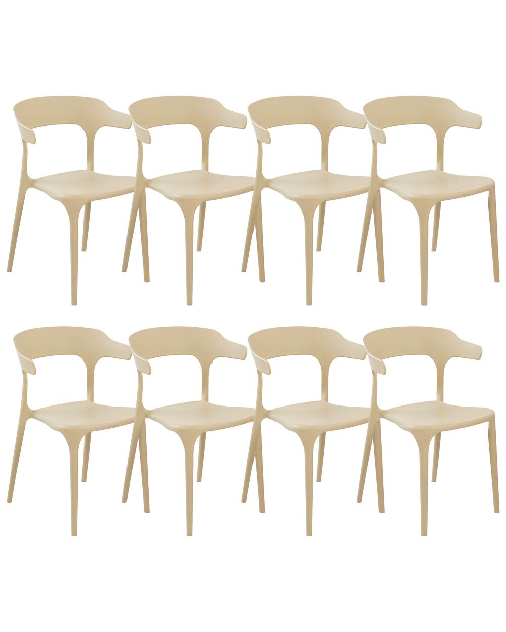 Set med 8 matstolar GUBBIO Beige
