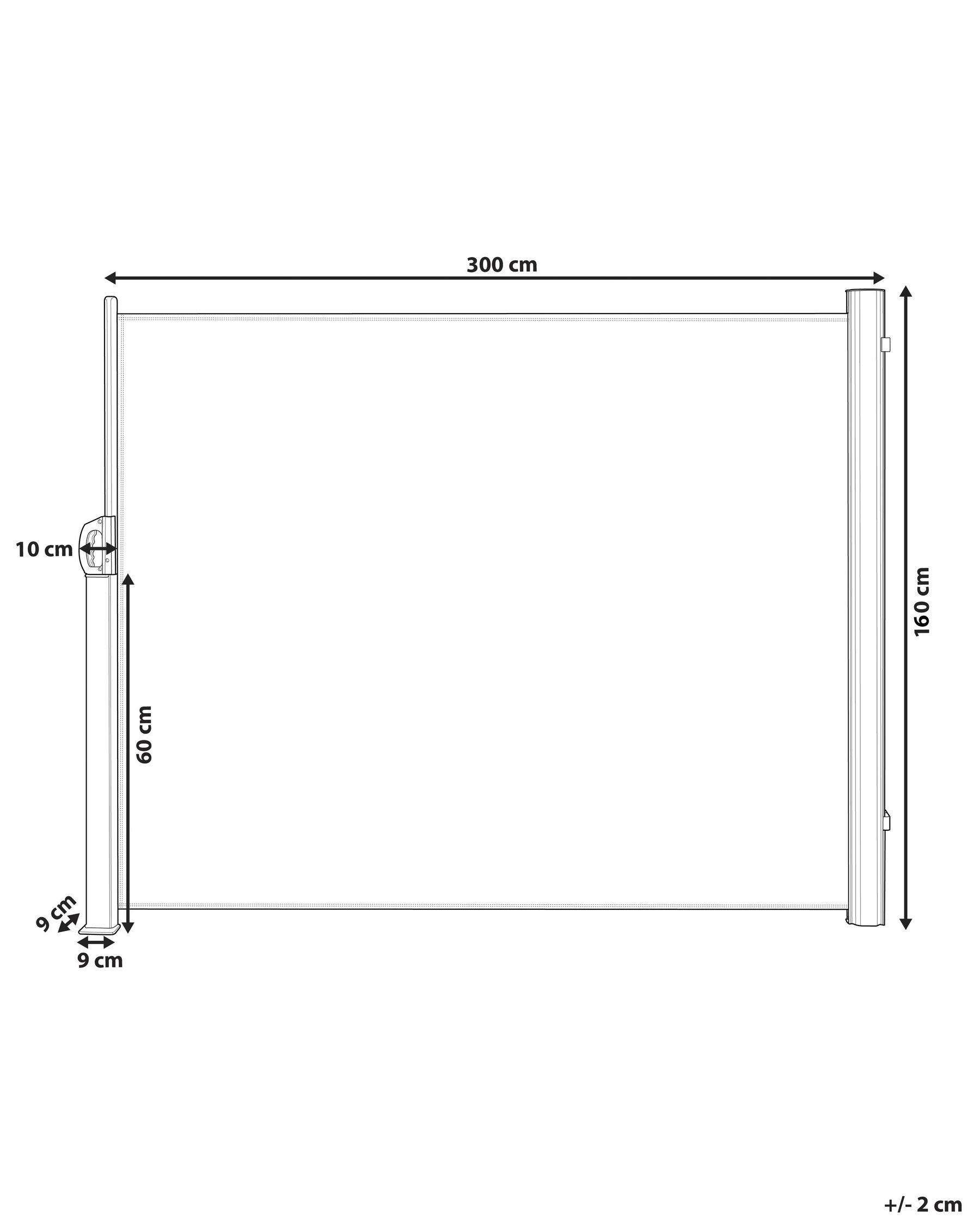Sivumarkiisi DORIO 305 cm 160 cm Beige_811861