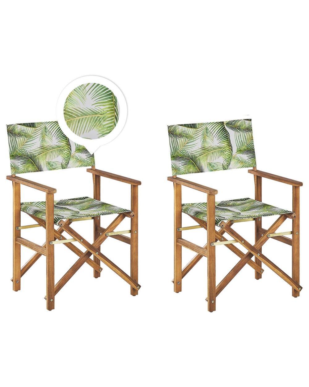 Set of 2 Garden Chairs CINE Acacia Wood Light Green