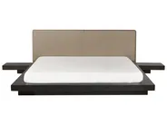 Bed with LED Boucle ZEN 180 x 200 cm (EU Super King) Dark Ash Wood_1080065