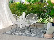 Bistro Set ACAPULCO II PE Rattan White_823529