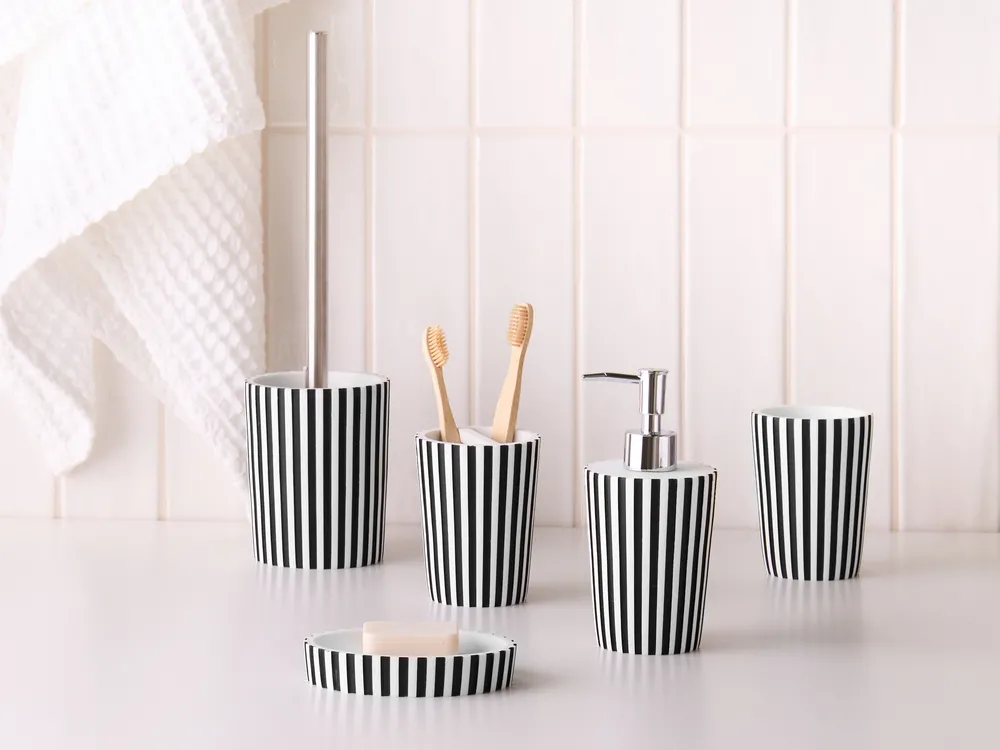 5-Piece Bathroom Accessories Set LIRCAY Black/ White