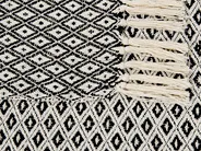 Pledd CHYAMA Bomull 125 x 150 cm Svart/beige_839764