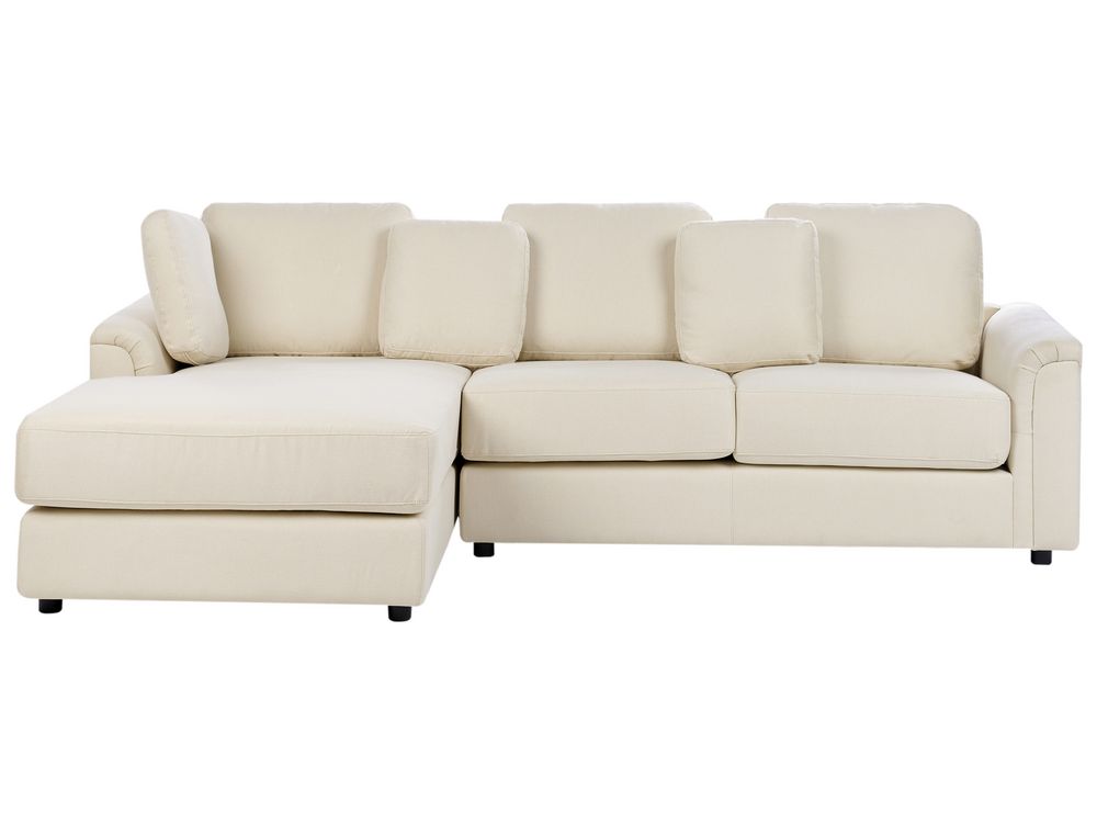 Corner Sofa KOHLO Fabric Light Beige Right Hand
