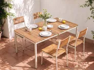 Garden Dining Set 4 Seater GIOVINAZZO Acacia Wood Brown_1125268