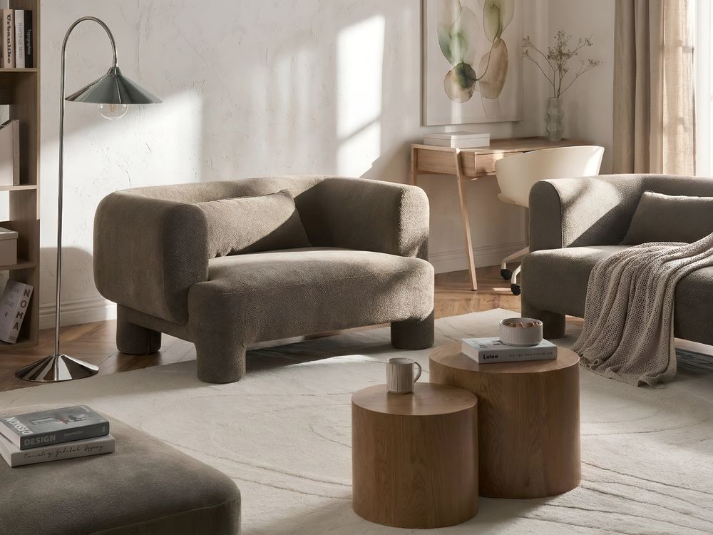 Sofa 2 Seater HOGBO Fabric Brown