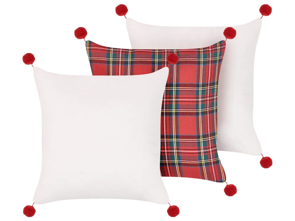 Set of 3 Decorative Cushions JOVIA 45 x 45 cm Multicolour Christmas Motif