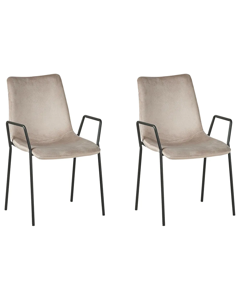 Set of 2 Dining Chairs JEFFERSON Velvet Taupe