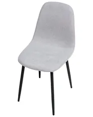 Set of 4 Dining Chairs CRANDALL Fabric Light Grey_999591