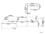 Corner Sofa 3 Seater DOLVA Corduroy Off-White Right Hand_979375