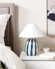 Table Lamp LUCHETTI Ceramic White/ Blue_844182