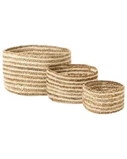 Set of 3 Baskets KAHU Jute Natural_846285