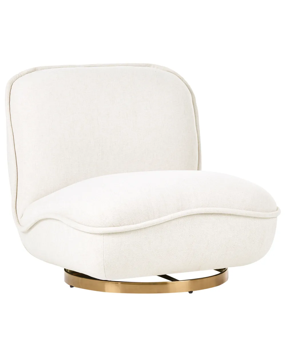 Swivel Armchair MUREN Fabric Off-White