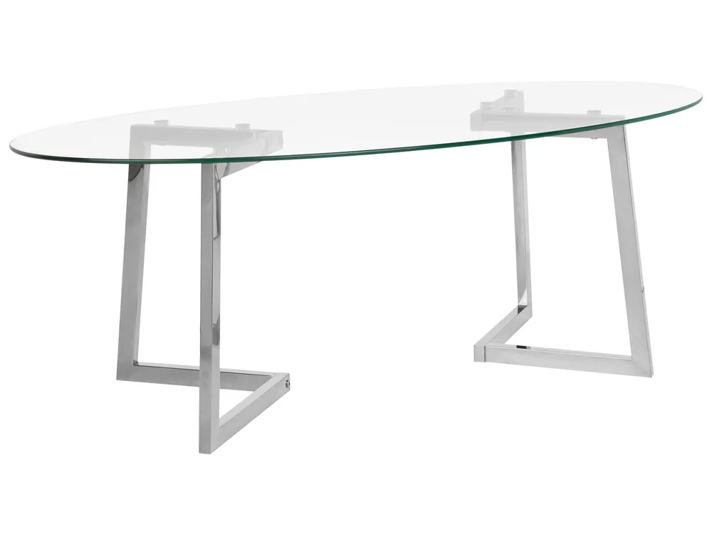 Coffee Table FRESNO Glass Silver