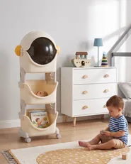 Leluhyllykkö BAWLEY Astronautti 106 cm pyörillä Vaaleanbeige_1124090