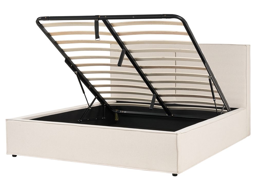 Ottoman Bed MOISSAC Fabric Beige 160 x 200 cm (EU King Size)