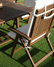 Garden Dining Set 6 Seater AMANTEA PREMIUM Acacia Wood Off-White_1151736