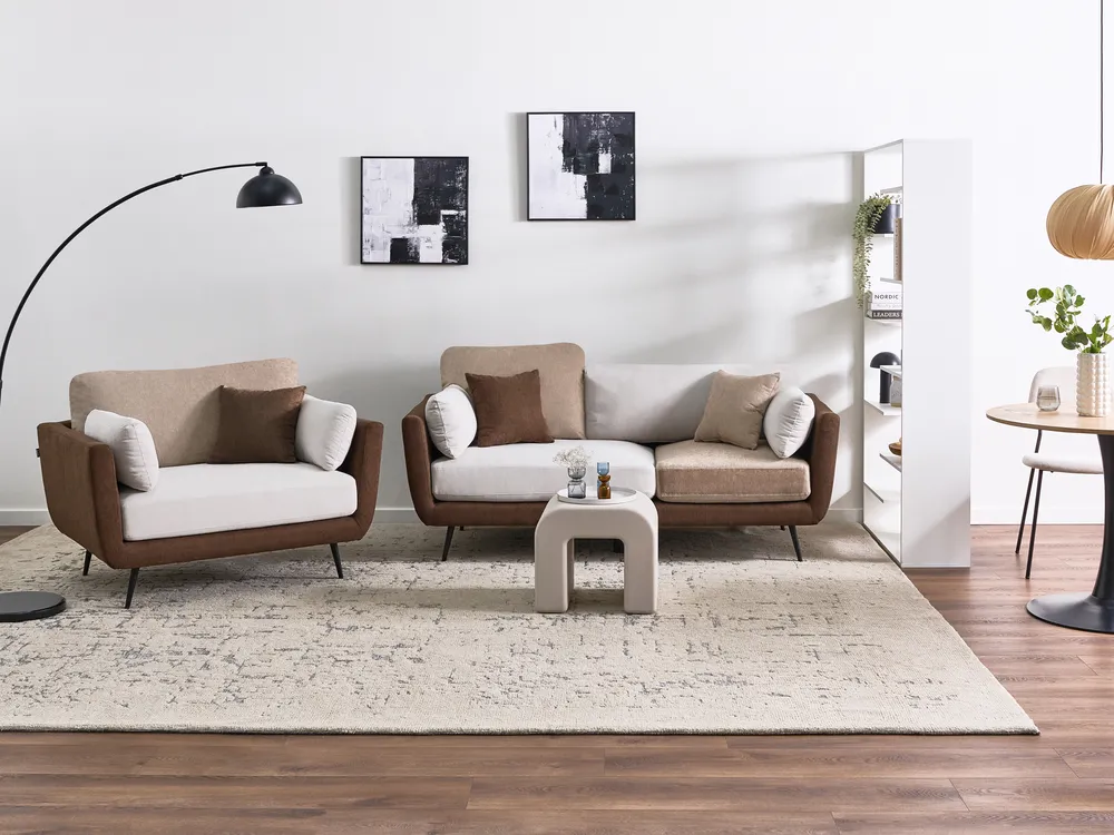Sofa 3 Seater BOLGA Fabric Brown_1075035