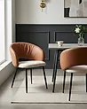 Set of 2 Chairs WALLA Fabric Golden Brown