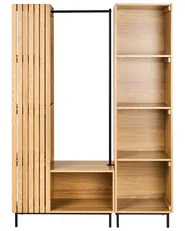 9 Shelf Open Wardrobe LEANDRO Light Brown_1002462