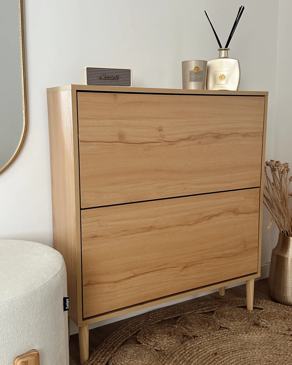 Shoe Storage Cabinet NORRIS Light Brown_1022442