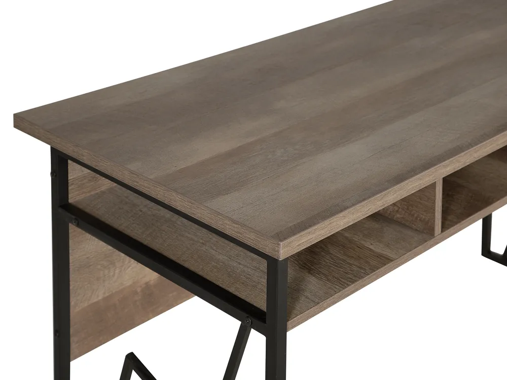 Home Office Desk FORRES 120 cm 60 cm Brown/ Black_725965