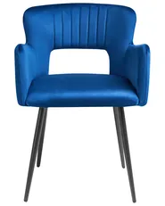Set of 2 Dining Chairs SANILAC Velvet Navy Blue_1051708