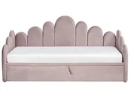 Trundle Bed Velvet POLIGNAC 90 x 200 cm (EU Single) Pastel Pink_1081303