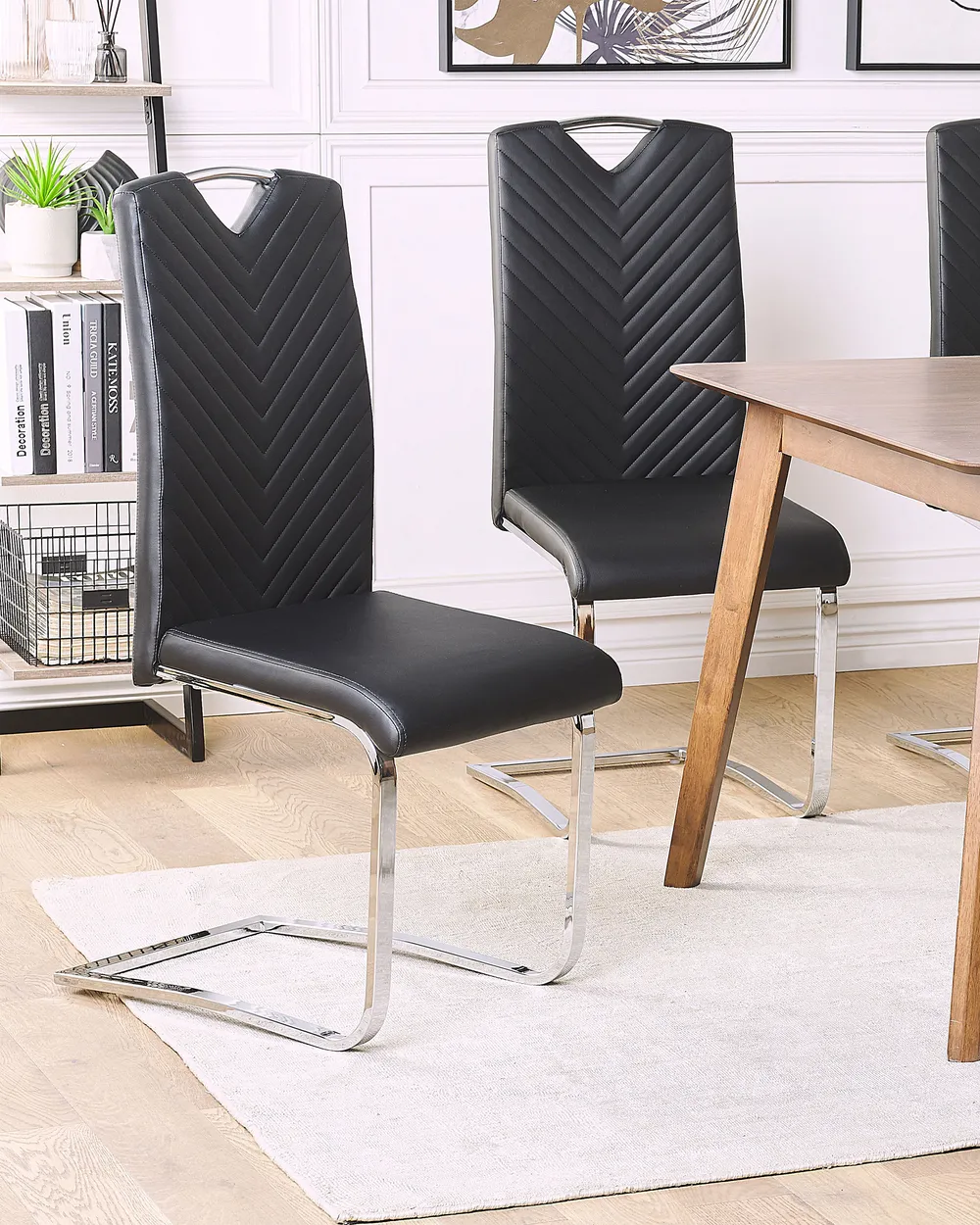 Set of 2 Dining Chairs PICKNES Faux Leather Black