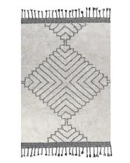 Rug ERAY Light Beige 140 x 200 cm Cotton_843972