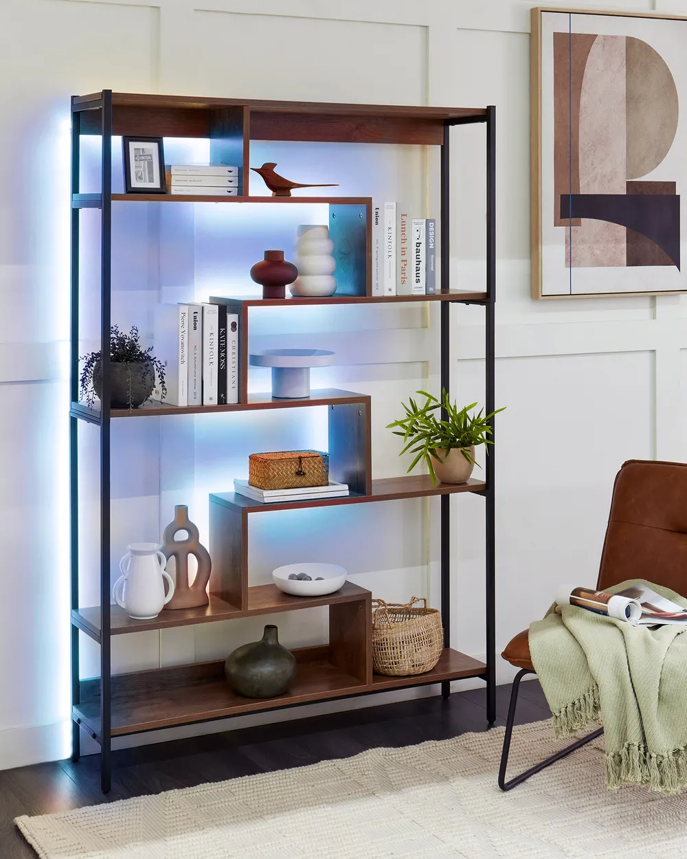 6 Tier Shelving Unit DAVEN 180 cm Brown