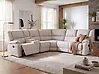 Manuell reclinerhörnsoffa ROKKE Off-White Ljusbeige Vänstervänd