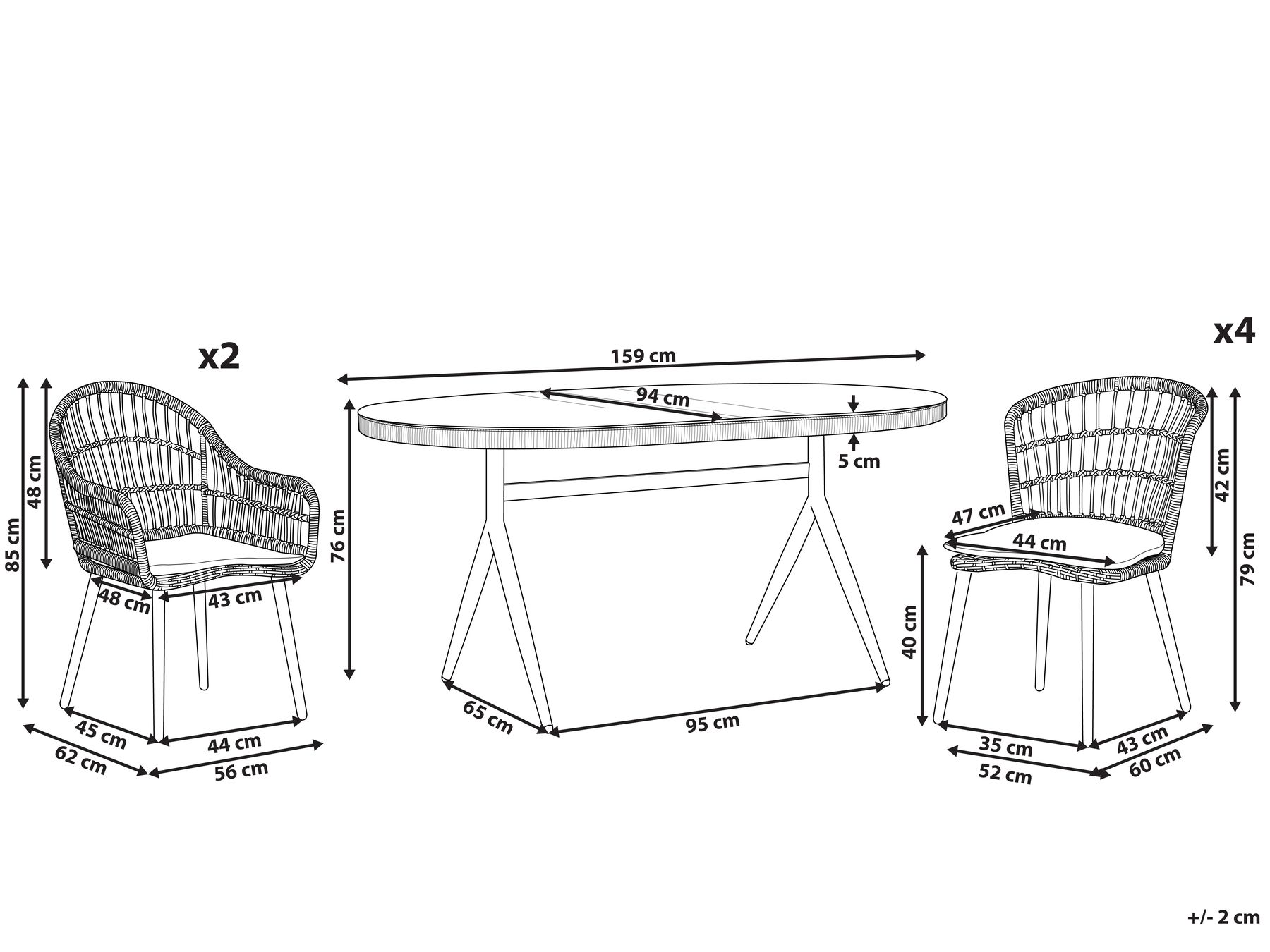 Garden Dining Set 6 Seater ALIANO II with Cushions PE Rattan Beige_812473