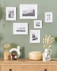 Set of 6 Photo Frames ZINARE Landscape White_1080393