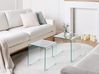 Set of 2 Side Tables KENDALL Tempered Glass Transparent