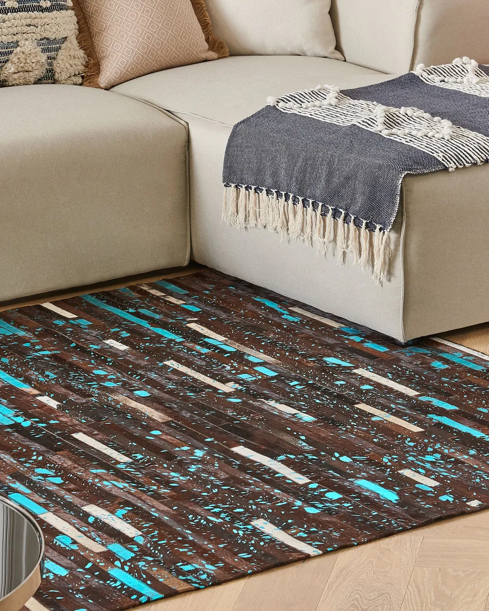 Rug KISIR Dark Brown 140 x 200 cm Leather