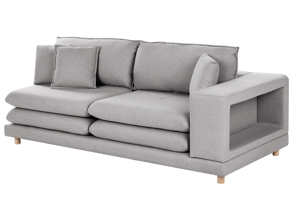 Sofa 2 Seater HEDEN with Ottoman Fabric Grey_950679