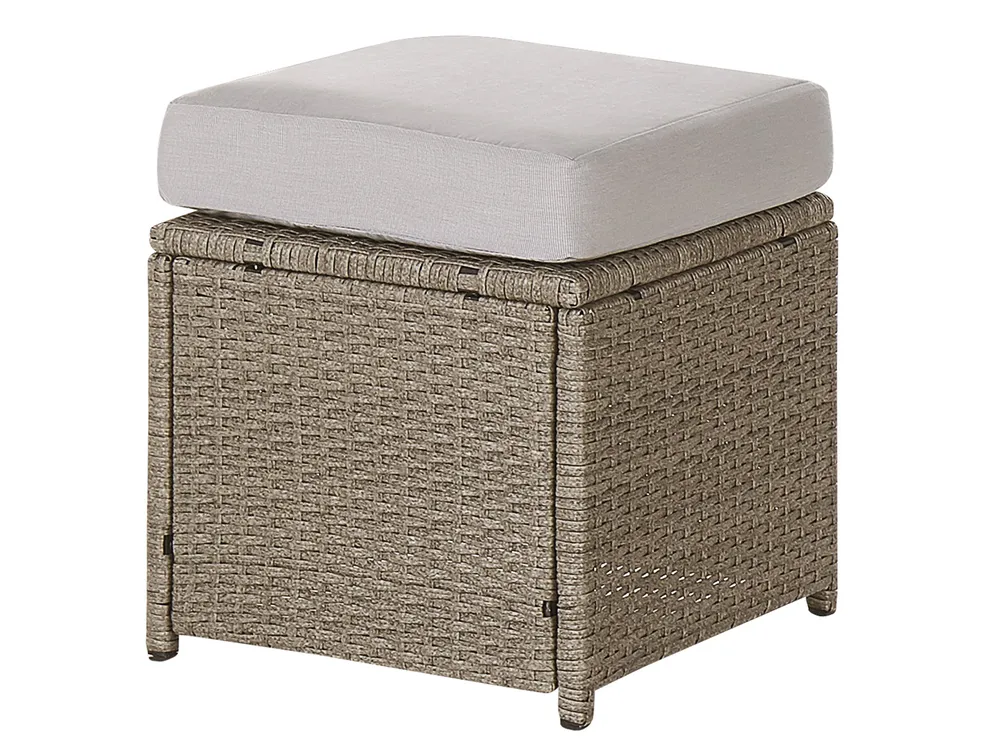Garden Lounge Set with Table and Ottoman 5 Seater FONTI with Cushions PE Rattan Taupe_820260